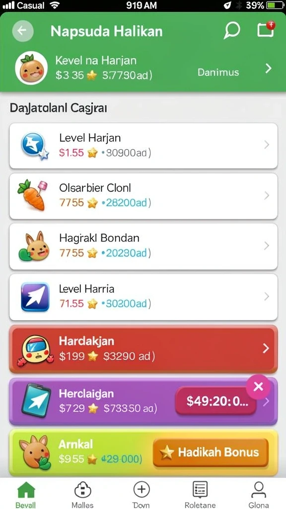 Tantangan level baru yang membuat permainan semakin seru.