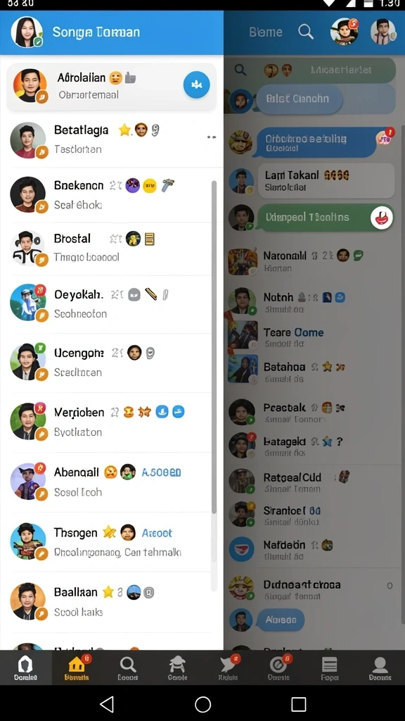 Screenshot menunjukkan fitur interaksi sosial di ARISTA88.