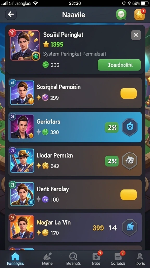 Layar permainan yang penuh tantangan.