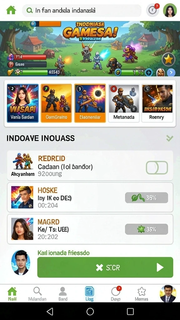 Screenshot dari level tantangan yang menegangkan.