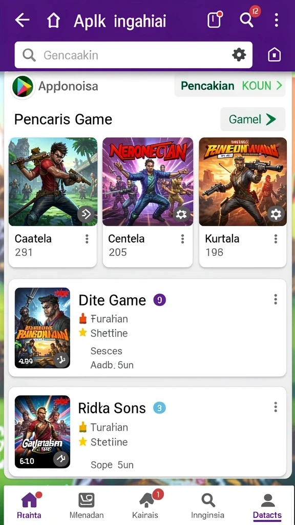 Tangkapan layar pertama menunjukkan petualangan di level awal.