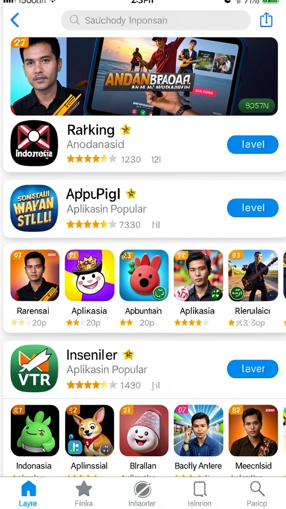 Tangkapan layar kedua menampilkan fitur upgrade karakter yang menarik.