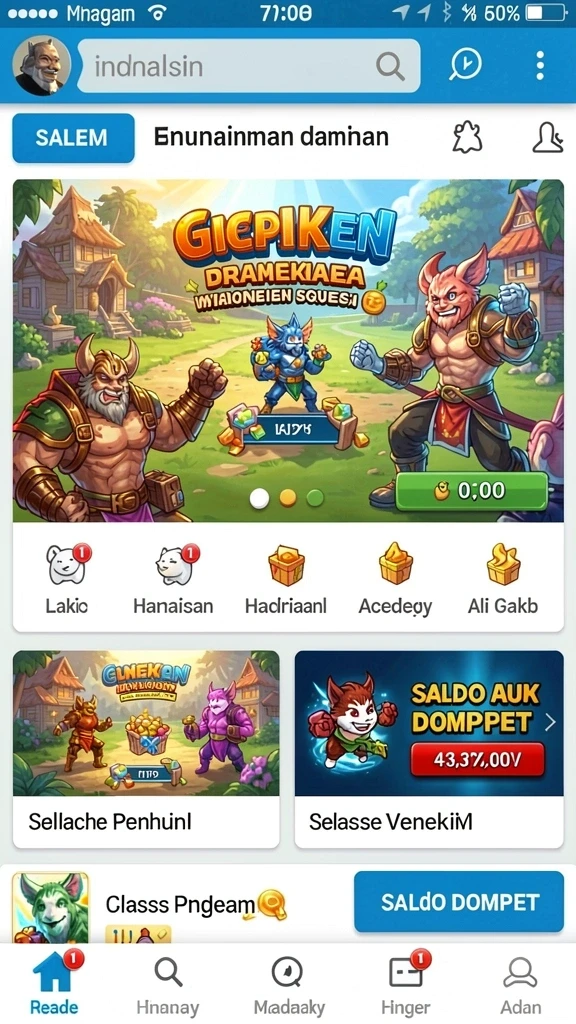 Screenshot menunjukkan pemilihan karakter sebelum permainan dimulai.
